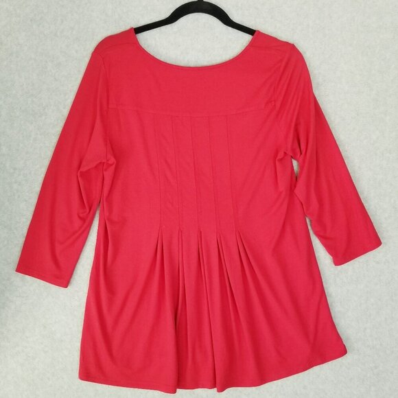 J.Jill Wearever Women's Size M Pleated Back Stretch Tunic Top Pull On Minimalist - Picture 4 of 8